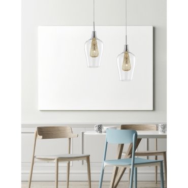 Nova Luce Filo - hanglamp - Ø 14 x 120 cm - chroom en goud
