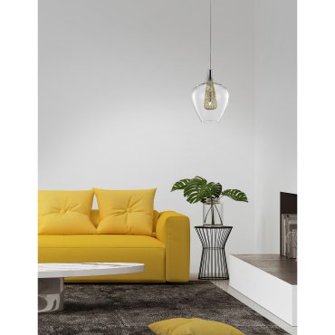 Nova Luce Filo - hanglamp - Ø 18 x 120 cm - chroom en goud