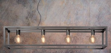 SHOWROOMMODEL - Lucide Oris - hanglamp 4L - 120 x 25 x 90 cm - ijzergrijs