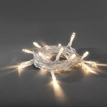 Konstsmide - LED-licht ketting op batterijen - 335 cm - 20 x 0,06W incl. - warmwitte lichtkleur - transparant