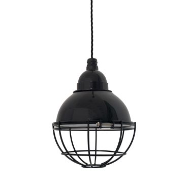 Faro Claire - hanglamp - Ø 16,5 x 14 cm - glanzend zwart