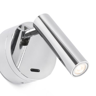 Faro Boc - wandverlichting met schakelaar - 8,5 x 11 x 17 cm - 3W LED incl. - glanzend chroom