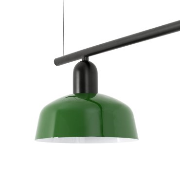 Faro Tatawin S - hanglamp - 100 x 18,4 x 210 cm - satijnzwart en glansgroen