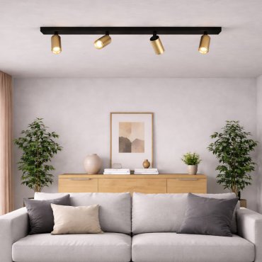 Projectlight Clara - opbouwspot 4L - 64 x 11 x 7 cm - goud