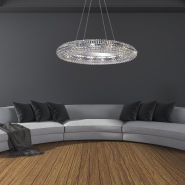 Searchlight Vesuvius - hanglamp - 83 x 52 x 120 cm - chroom