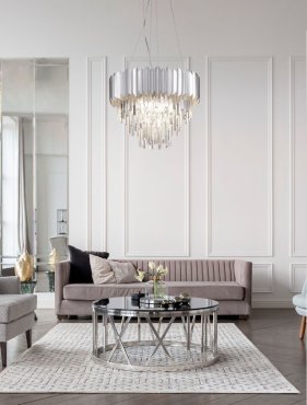 Nova Luce Magnolia - hanglamp - Ø 50 x 120 cm - chroom