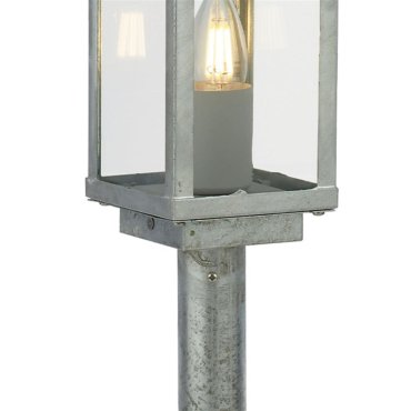 Searchlight Box II - lantaarnpaal - 11 x 11 x 90 cm - IP44 - gegalvaniseerd zilver
