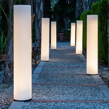 New Garden Fity 100 - buiten vloerlamp - Ø  19 x 100 cm - 14W LED incl. - IP65 - wit - warm witte lichtkleur