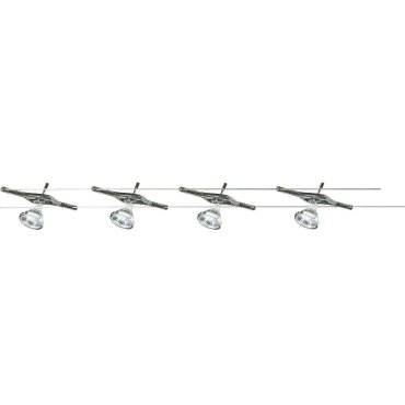 Searchlight Track &amp; Spot - LED-kabelset - 500 cm - 5 x 5W LED incl. - chroom