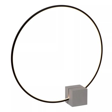 Lucide Cirkelis - tafelllamp - 80 x 14 x 83 cm - 24W dimbare LED incl. - 3 stapdimmer - grijs en zwart