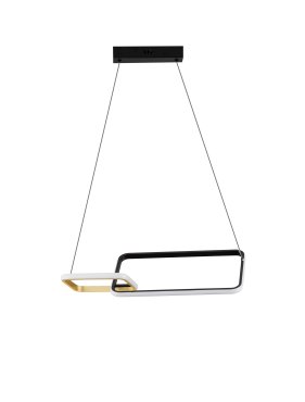 Nova Luce Imar - hanglamp - 54 x 150 x 30 cm - 36W dimbare LED incl. - zandzwart en goud