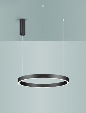 Nova Luce Elowen - hanglamp - Ø 60 x 150 cm - 60W dimbare LED incl. - geborsteld koffiebruin