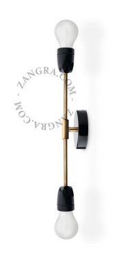 Zangra Baton - plafond/wandlamp - 35 x 10 x 8 cm - zwart
