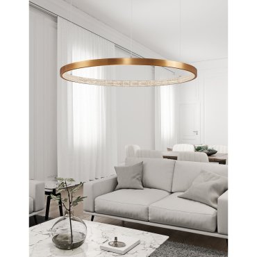 Nova Luce Preston - hanglamp - Ø 110 x 120 cm - 60W dimbare LED incl. - antiek goud messing