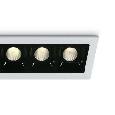 ONE Light Shop Square Boxes - inbouwspot - 146 x 45 mm, 137 x 36 mm inbouwmaat - 5 x 2W dimbare LED incl. - wit