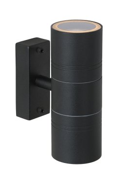 Lucide Arne 2 - buiten wandlamp - 6,3 x 12 x 17 cm - 5W LED incl. - IP44 - zwart