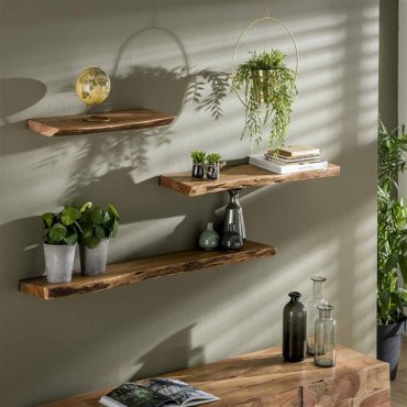 Vico Natural Edge - wandschap - 60 x 20 x 4 cm - acaciahout