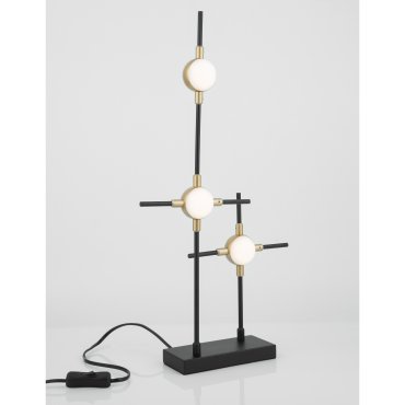 Nova Luce Atomo - tafellamp - 28 x 9 x 52 cm - 3 x 2,4W LED incl. - goud en zwart