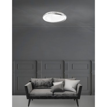 Nova Luce Palermo - plafondverlichting - Ø 38 x 9 cm - chroom en wit