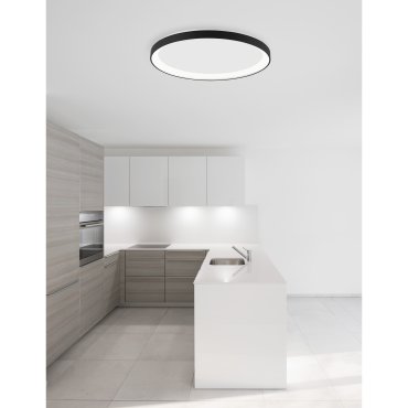 Nova Luce Pertino - plafondverlichting - Ø 38 x 6 cm - 30W dimbare LED incl. - zand zwart