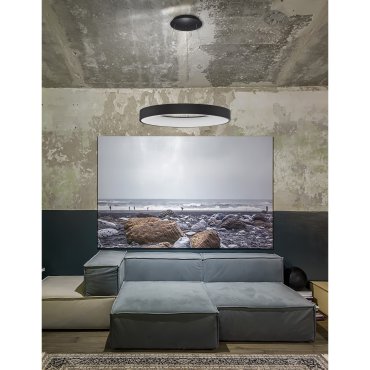 Nova Luce Rando Smart - hanglamp - Ø 60 x 120 cm - 50W dimbare LED incl. - Tuya - zand zwart