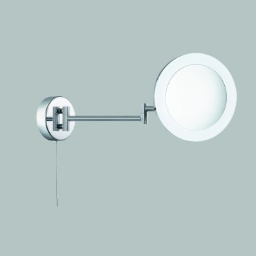 Searchlight Bathroom Mirrors - spiegel met verlichting en trekschakelaar - 40 x 20 x 20 cm - 3W dimbare LED incl. - IP44 - chroom