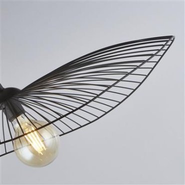 Searchlight Wave - hanglamp - 53 x 71 x 120 cm - zwart