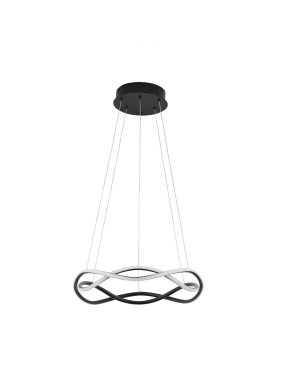 Nova Luce Jinal - hanglamp - Ø 45 x 120 cm - 27W LED incl. - zandzwart