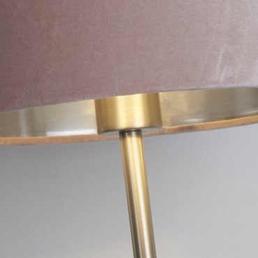 Searchlight Finn - tafellamp met usb-poort - Ø 28 x 54 cm - satijn nikkel, zilver en roze