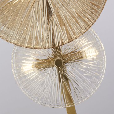 Searchlight Wagon - vloerlamp - Ø 30 x 151 cm - goud en amber