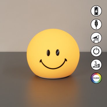 Fischer &amp; Honsel GlowMoji - nachtlampje - Ø 13 x 12 cm - 0,3W RGBW LED incl. - geel