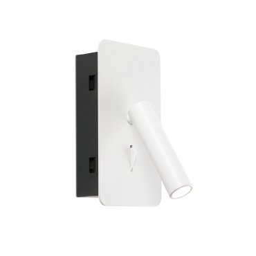 Faro Suau - inbouw wandverlichting met schakelaar - 9,5 x 17 cm - 3W LED incl. - mat wit