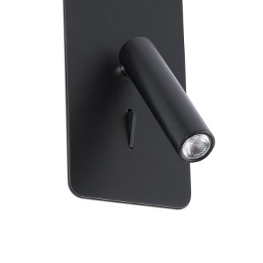 Faro Suau - inbouw wandverlichting met schakelaar - 9,5 x 17 cm - 3W LED incl. - mat zwart