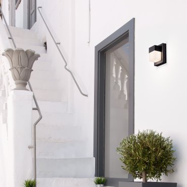 Nova Luce Leto - buiten wandverlichting - 14,5 x 17,5 x 10,2 cm - 10W LED incl. - IP65 - zandzwart