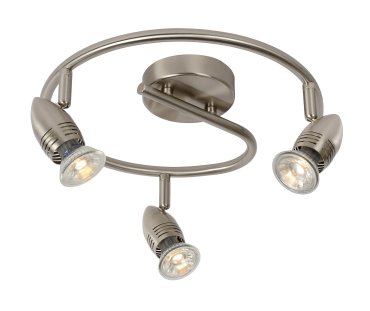 Lucide Caro 3 - opbouwspot - Ø 31 x 13 cm - 3 x 5W LED incl. - satijn chroom