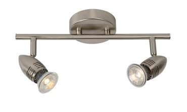 Lucide Caron 2 - opbouwspot - 32 x 9 x 13 cm - 2 x 5W LED incl. - satijn chroom