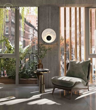 Maxlight Oyaka - wandlamp - Ø 29 x 9,5 cm - 5W LED incl. - zwart