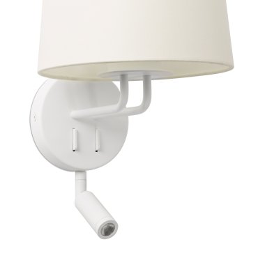Faro Montreal - wandverlichting met schakelaar - 21,5 x 19 x 39 cm - 3W LED incl. - mat wit