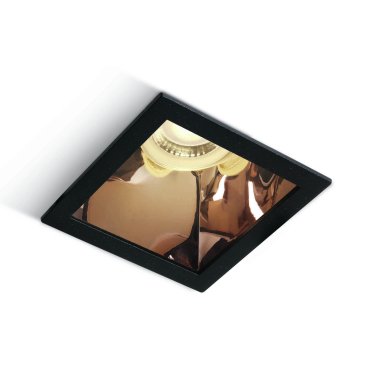 ONE Light Chill Out - inbouwspot - 84 x 84 mm, 76 x 76 mm inbouwmaat - zwart en koper
