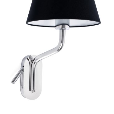 Faro Eterna Right - wandverlichting - 21,5 x 20 x 16 cm - 1W LED incl. - zwart en chroom
