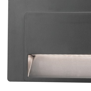 Nova Luce Luton - buiten wandverlichting - 12,5 x 3,3 x 8,3 cm - 1,2W LED incl. - IP65 - donkergrijs