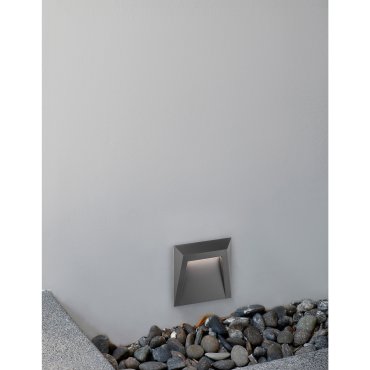 Nova Luce Luton - buiten wandverlichting - 12,5 x 3,3 x 12,5 cm - 1,2W LED incl. - IP65 - donkergrijs