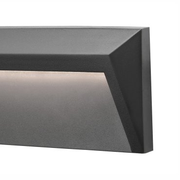 Nova Luce Luton - buiten wandverlichting - 23 x 3,3 x 8 cm - 1,6W LED incl. - IP65 - donkergrijs