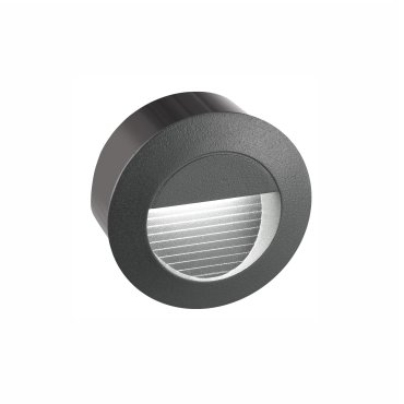 Nova Luce Krypton - inbouw wandverlichting - Ø 8 x 5,5 cm - 3W LED incl. - IP54 - donkergrijs