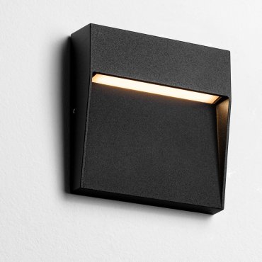 Nova Luce Toby - buiten wandverlichting - 10,5 x 10,5 x 2,2 cm - 3W LED incl. - IP54 - zandzwart