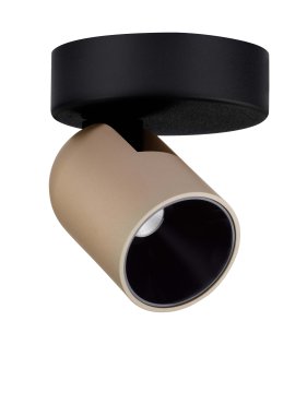 Nova Luce Sirmos - plafondlamp - Ø 10 x 12,6 cm - 8W dimbare LED incl. - Moca-koffie en zandzwart