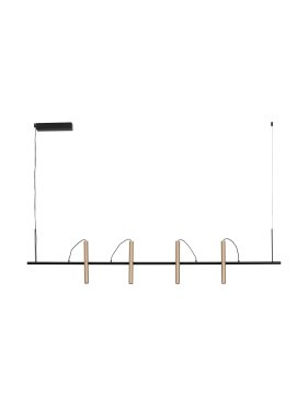Nova Luce Prato - hanglamp - 150 x 230 x 9,2 cm - 22W dimbare LED incl. - Moca-koffie en zwart