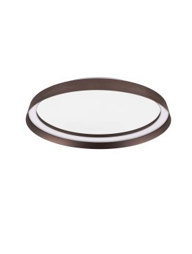 Nova Luce Ormi - plafondlamp - Ø 45 x 7 cm - 38W dimbare LED incl. - geborsteld koffiebruin