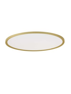 Nova Luce Aoton - plafondlamp - Ø 60 x 5 cm - 55W dimbare LED incl. - geborsteld goud