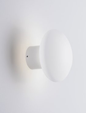 Nova Luce Onut - wandlamp - Ø 12 x 9,5 cm - 10W LED incl. - wit